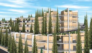 Le projet de cimetière vertical juif de Har Hamenuhotà Jérusalem.